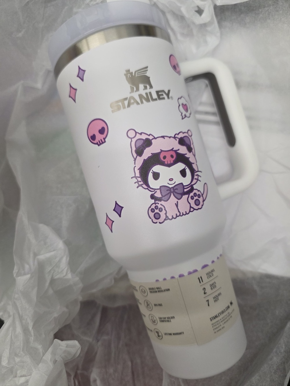 Stanley x kuromi white Exclusive 40oz cold cup straw custom new bottle water - Picture 3 of 3